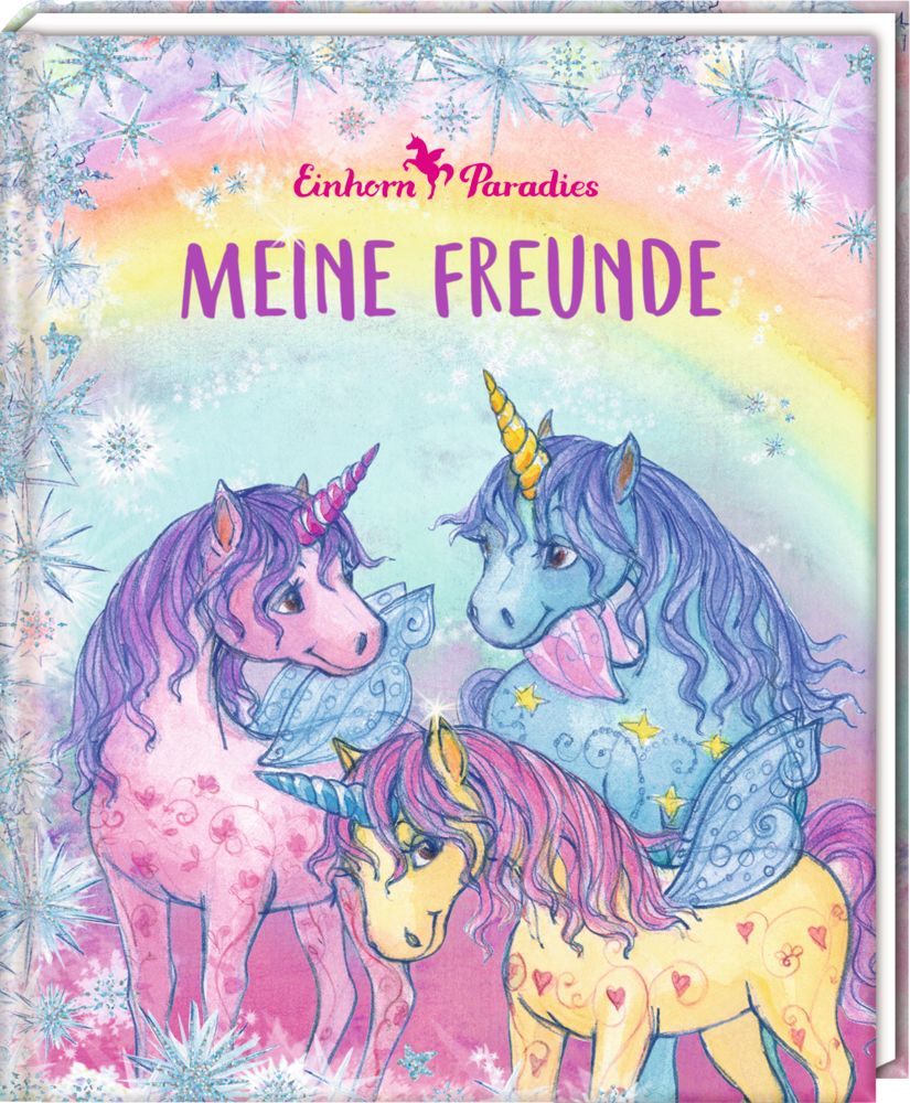 Freundebuch Einhornportrait – 64 Seiten, Hardcover, 16,5x16,5 Cm, Für Kita & Grundschule